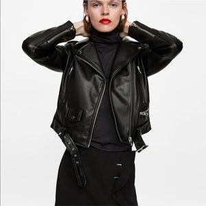 Zara Faux Leather Biker Jacket